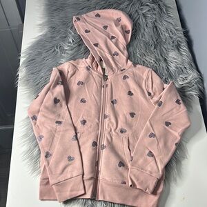 H&M Pink Heart Pattern Kids Hoodie